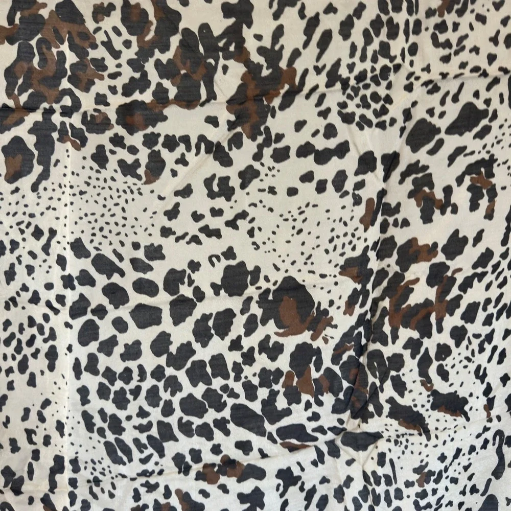 Leopard Print Scarf‎ Brown Black Cream Animal Pattern Fringed Large Wrap